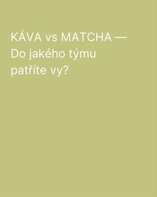 KÁVA vs MATCHA — Do jakého týmu patříte vy? Káva 👉🏻 rychlý nástup energie, ale často i rychlý pokles 👉🏻 u některých lidí...
